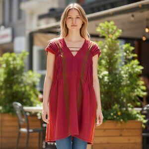 NWOT Oaxacan Fuschia x Goldenrod Cotton Tunic - Sz M